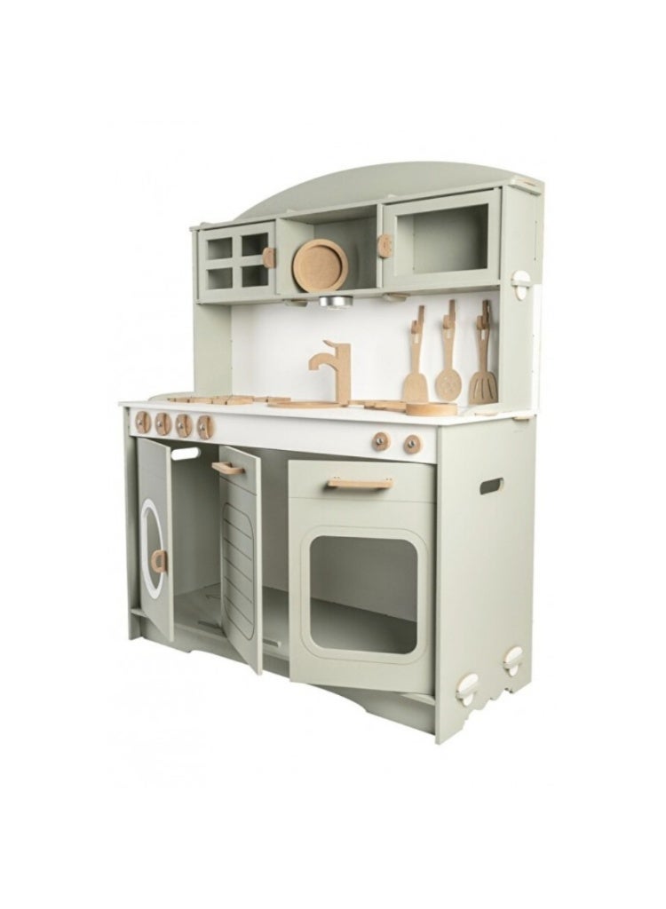 هوبي هاوس مطبخ اطفال خشبي حقيقي طقم العاب مجموعة للطبخ مع ملحقات آوني طهي للأطفال تظاهري واضاءة LED لتجربة لعب دور المطبخ التفاعلية محاكاة مناسبة للبنات والأولاد بتفاصيل أصلية وتصميم فريد - Image 4